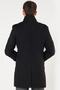 Men's Black Stand-Up Belted Collar Stamp Ezel Coat - 3