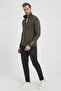 Men's Khaki Large Size Diving Fabric Tracksuit Set