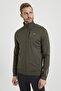 Men's Khaki Large Size Diving Fabric Tracksuit Set - 6