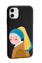 iPhone 11 Compatible Pearl Earring Girl Designed Black Launch Phone Case - 2
