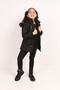 Girl's Black Removable Hooded Oxford Fabric Coat