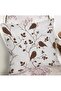 Digital Printed Modern Pillow Cushion Cover with Brown Branch and Bird Pattern on Cream Floor - 2