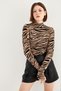 Women's Camel Zebra Patterned Body - 2