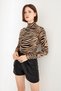 Women's Camel Zebra Patterned Body - 5