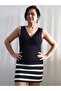 Black Combed Viscose Badi with Twisted Front - 3