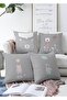 Double Sided I'm Happy 4-Piece Raschel Knitted Throw Pillow Cover Set