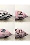 Modern 4-Piece Double-Sided Raschel Knitted Pillow Throw Pillow Cover Set with Abstract Drawing Design on Pink Background - 2