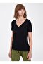 V-Neck Ecovero Ecological Viscose Black Women's T-shirt