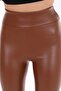 Faux Leather Leggings Tan Color - 2