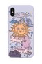 Lilac Launch Phone Case with Sun Retro Design Compatible with iPhone X - XS