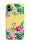 Yellow Launch Phone Case with Tropical Flamingo Design Compatible with iPhone X - XS