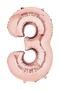 Rose Gold Copper - 100 cm Large Foil, 3 Figures Balloon, 40Inc