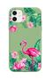 iPhone 11 Compatible Tropical Flamingo Design Green Launch Phone Case