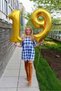 100 Cm Gold Gold Yellow Gold Large Foil 9 Number Balloon 40inc - 3