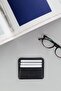 Leather & Paper Credit Card Holder , Black