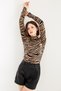 Women's Camel Zebra Patterned Body - 3