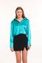 Women's Black Serena Winter Fabric Slit Mini Skirt - 5