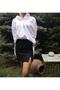Women's Black Serena Winter Fabric Slit Mini Skirt - 8