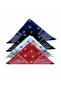 4 Pieces of Ethnic Patterned Scarves - 100% Cotton Black White Red Navy Blue - 2