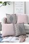 Reversible Digital Print Decorative 4-Piece Raschel Knit Cushion Cover Set
