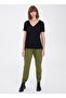 V-Neck Ecovero Ecological Viscose Black Women's T-shirt - 4