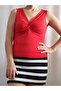 Red Combed Cotton T-Shirt with Twist Collar