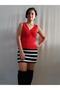 Red Combed Cotton T-Shirt with Twist Collar - 2