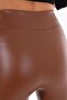 Faux Leather Leggings Tan Color - 3