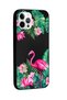 iPhone 12 Pro Max Compatible Tropical Flamingo Design Black Launch Phone Case - 2