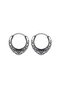 Antique Drop Design Biker 316L Steel Hoop Earrings (Pair)