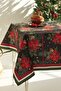 Dark Blue Christmas Tablecloth with Cone Flowers - 2