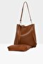 Tan Women's Magnet Snap Fastener Bag M000002770 - 4