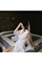 Long Satin Dressing Gown with Pearls - 2