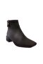 Women's Blunt Toe Zipper Accessory Heeled Ankle Boots Black Suede 294112821 - 3