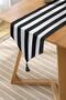 Black and White Striped Decorative Runner - 2