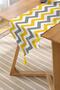 Yellow White Gray Zigzag Geometric Design Patterned Digital Printed Decorative Runner - 2