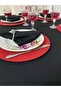 Liquid Proof Care Free Table Cloth Black + 12 Napkins - 6