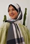 Women's Medina Silk Shawl Plaid Pattern Black - Scarf & Shawl with Strap - 2
