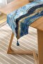 Modern Runner with Gold Leaf and Blue Background - 2