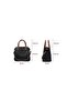 Three Compartment Hand & Shoulder Bag with Chain Accessories Black-Tan - 7