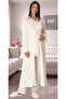 Ecru Maternity Pajama Set with Dressing Gown