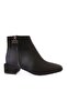Women's Blunt Toe Zipper Accessory Heeled Ankle Boots Black Suede 294112821 - 2