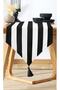 Black and White Striped Decorative Runner
