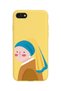 Yellow Launch Phone Case with Pearl Earring Girl Design Compatible with iPhone 7 - 8 - Se