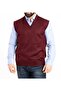 Men's Gray V-Neck Thin Wool Knitwear Knitted Non-Pilling Sweater