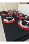 Liquid Proof Care Free Table Cloth Black + 12 Napkins - 5