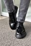 Eva Sole Lace Up Leather Black Shoes - 2
