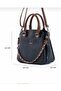 Three Compartment Hand & Shoulder Bag with Chain Accessories Black-Tan - 8
