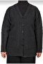 Buttoned Pocket Smoked Winter Wool Mother Cardigan - 2