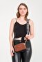 Women's Brown Special Design Two Compartment Box Shoulder Bag - 2